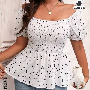 Polka dot off shoulder